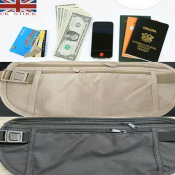 

Unisex Women Men Travel Resistant Nylon Waist Hidden Security Money Wallet Passport Card Ticket Bag Chest Bags