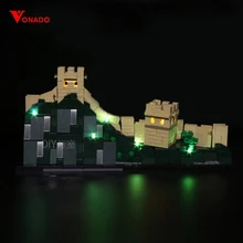 Ledライトセット用互換21041 17010中国の有名な建物の万里の長城中国ブロック(China)