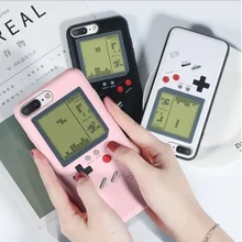 Rétro GB Gameboy Tetris Téléphone étuis pour iPhone 6 6s 7 8 Plus TPU Souple Peut Jouer Blokus Jeu Console Pour iPhone X XS XR Max(China)