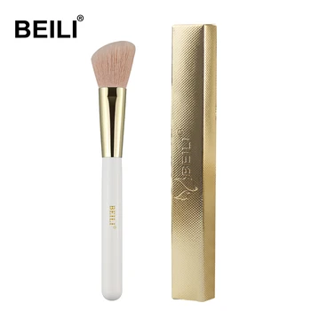 

BEILI Pearl White Pro Makeup Brush Nano Wool Fiber Gold Powder Foundation blusher Shade Contour blending Cruelty free Pink Hair