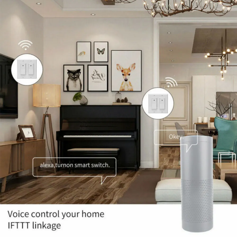 

Smart WIFI Panel Timing APP Remote PC Wall Switch Home Automation Us Standard Light Voice Control Touch Accessories For Alexa