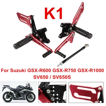 

CNC Motorcycle Footrest Footpegs Foot Peg Pedal Rearset BLack Red For Suzuki SV650 SV650S GSX-R600 GSX-R750 GSX-R1000 K1 D40