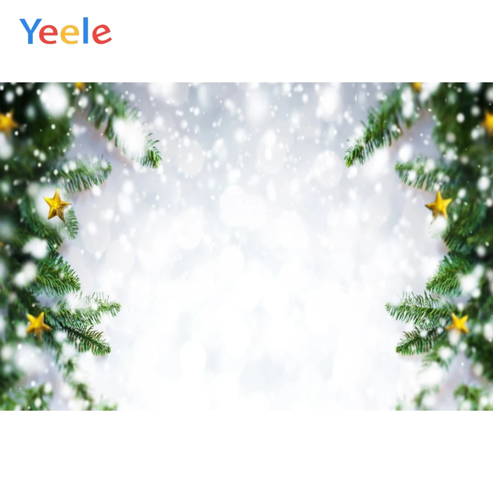 Рождественская фотосессия Yeele боке зима золотые звезды фотография Фон