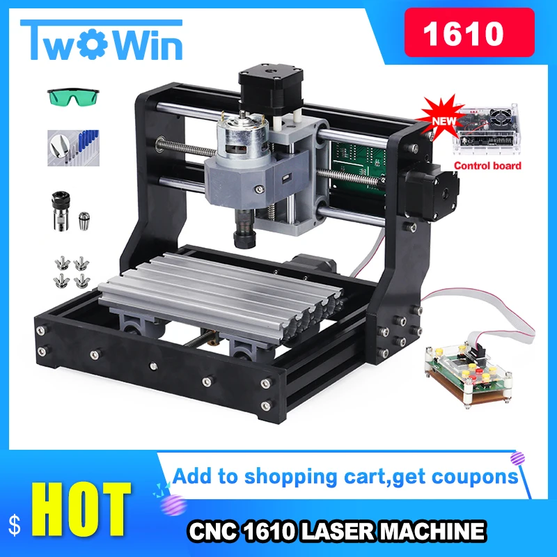 CNC Rounter DIY 1610pro мини машина + 500 МВт лазер Рабочая площадь 16*10*4 5 см 3 осевой PCB