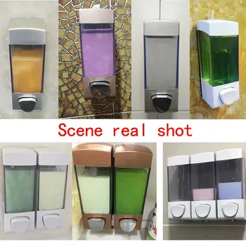 

Hand sanitizer box wall-mounted push-type soap dispenser shampoo shower gel combo bottle