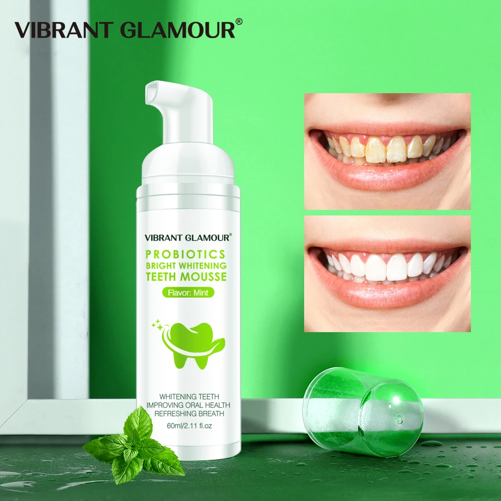 

VIBRANT GLAMOUR Teeth Whitening Mousse Toothpaste Tooth-Cleaning Fresh Shining Oral Hygiene Removes Plaque Stains Dental Tool