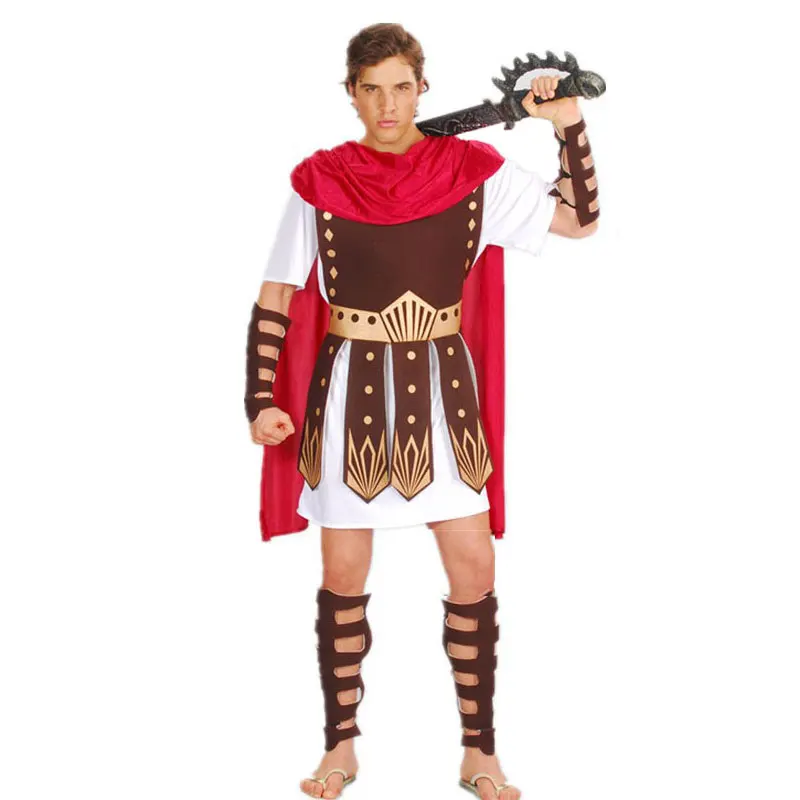 Adult Men Greek Roman Warrior Gladiator Costume Knight Julius Caesar Costumes Halloween Carnival Mardi Gras Fancy Dress Umorden cosplay costume men festival costume set men medieval costume