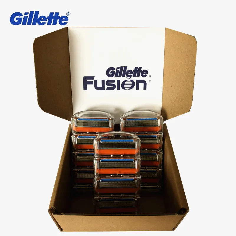 Original Gillette Fusion 5Layer Blade 12pcs Replaceable Cassettes Shaving Fusion Cartridge Fusion Removable Razor Blades for 1