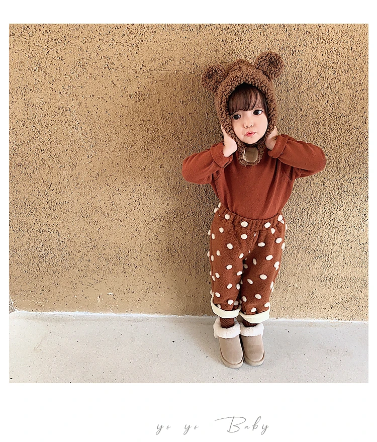 baby girl autumn winter new velvet thick warm sweater children solid color long sleeve tops kids clothing
