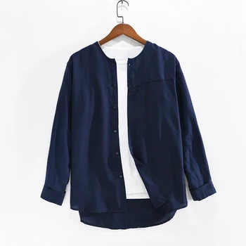 

Men's Long Sleeve Casual Shirts Man Spring Cotton Linen Shirt Male Brand Clothing Y2337