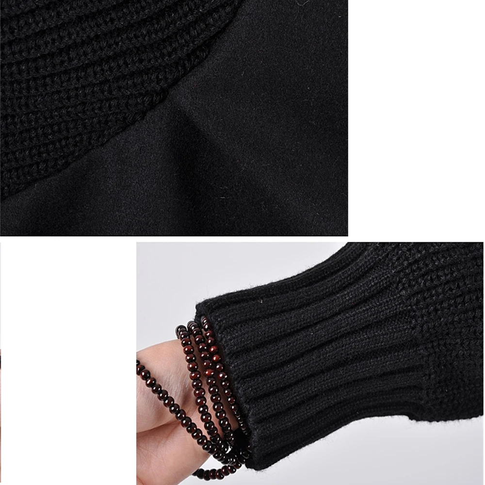 Зимнее шерстяное пальто, повседневное однобортное, с высоким воротником, с длинными рукавами, теплая куртка, Женская длинная секция, ТРАПЕЦИЕВИДНОЕ Свободное пальто Nizi