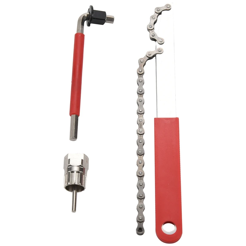Bike Cassette Removal Tool with Chain whip and Auxiliary Wrench Bicycle