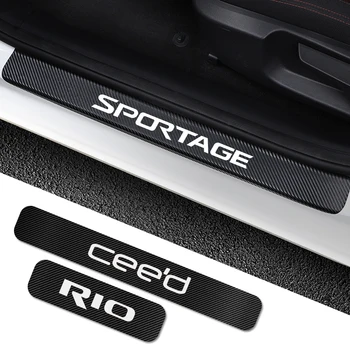 

For Kia Sportage 3 4 QL Rio 3 4 K2 Optima Sorento Picanto Ceed Forte Cadenza K9 Soul 4PCS Car Door Sill Sticker Auto Accessories