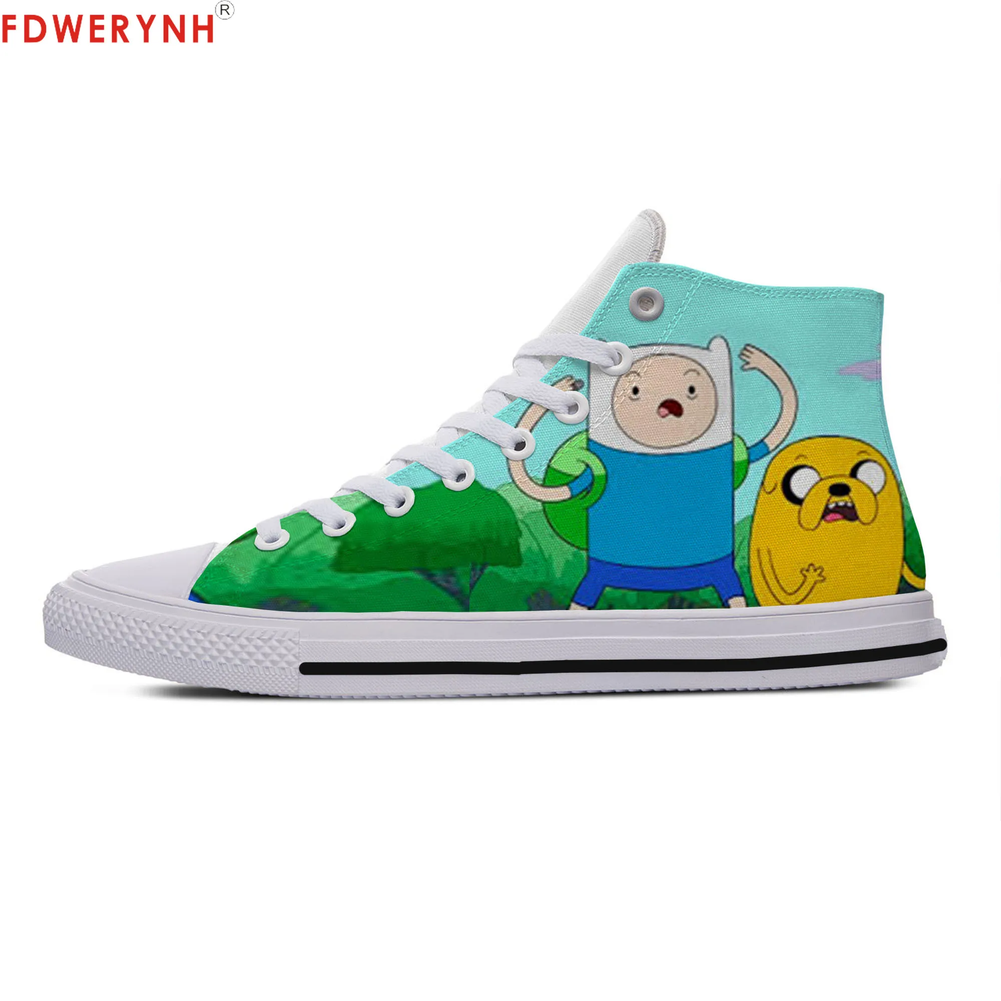 

Women's Customized Casual Canvas Shoes Cute For Adventure Time High Top Shoes Independent Design Women Breathable Custom Shoes