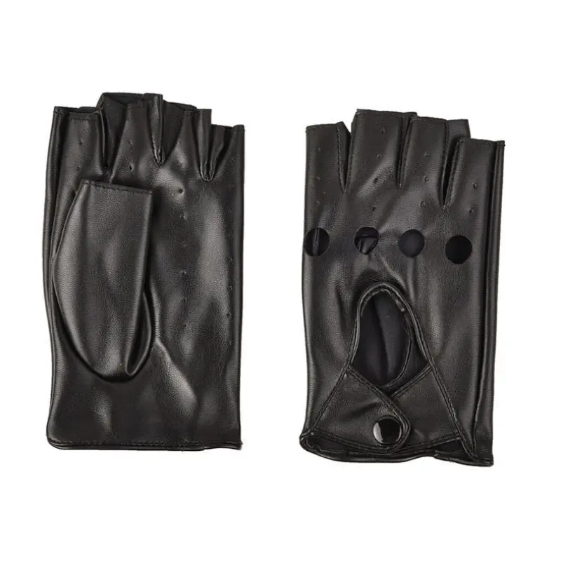 Кожаные перчатки для детей, для мальчиков, перчатки без пальцев для девочек, детские рукавицы с полупальцами, дышащие черные, 1 пара
