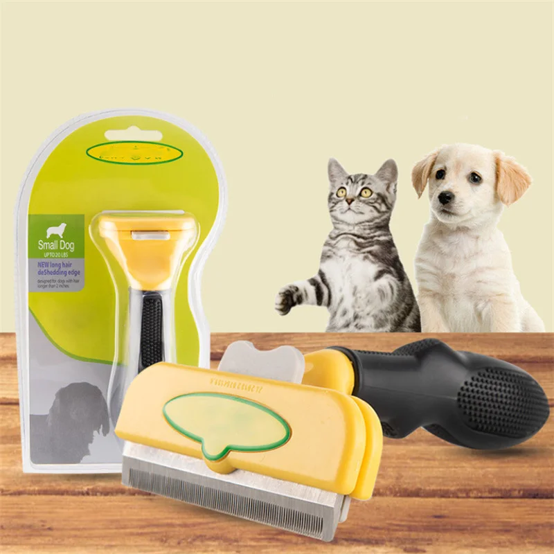 Peine rastrillo de acero inoxidable para mascotas, pelo de peine para perro y gato, herramienta de aseo, peine de depilación para perros y gatos pequeños, medianos y grandes