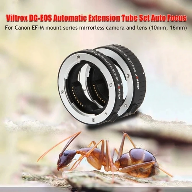 

Viltrox DG-EOS M Automatic Extension Tube 10mm and 16mm Auto Focus for Canon EF-M Mount Series Mirrorless Camera and Lens
