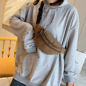 

Women Bag for Belt Canvas Hip Bag Banana Bag Convenient Large Capticity Waist Bags Casual Functional Money Phone Pouch Belt Bag