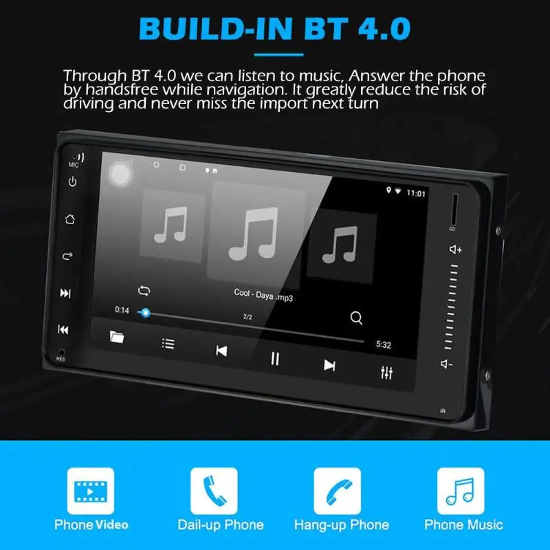 7 дюймов Android 8,1 Стерео gps Bluetooth AM FM RDS MP5 плеер 1080P HD Android 8,1 gps автомобильный медиаплеер для Toyota Corolla