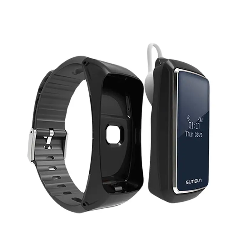 Водонепроницаемый смарт-Браслет Smartwatch фитнес-трекер с Bluetooth микрофоном для спорта
