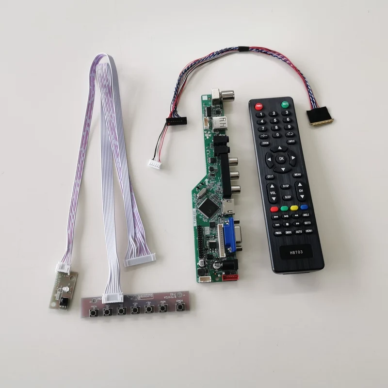 Для B140XW01 V3 V6 V7 ноутбук ПК VGA+ HDMI+ AV+ USB+ RF 1366*768 1" T. V56 экран контроллер привода LVDS 40Pin WLED DIY kit