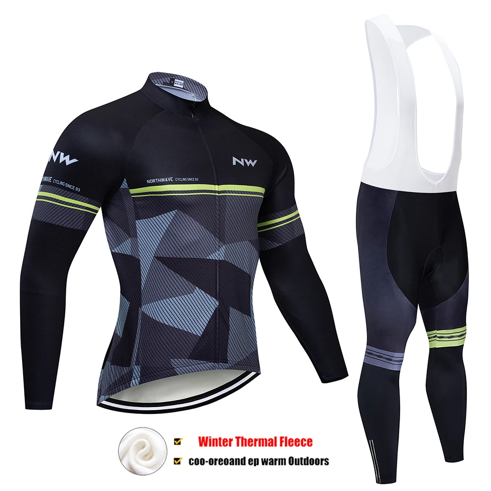 Pic Color Northwave теплый Зимняя Теплая Флисовая велосипедная одежда NW Мужской трикотажный костюм для прогулок верховой езды на велосипеде MTB Одежда комбинезон комплект - Цвет: Pic Color