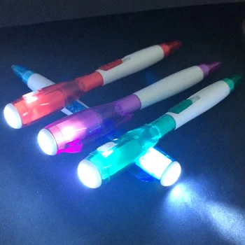 

1 Pieces Cute Creative Stationery New Promotional Gift LED Flashlight Multi - Purpose Ball - Point Pen Random Color 12.5cm