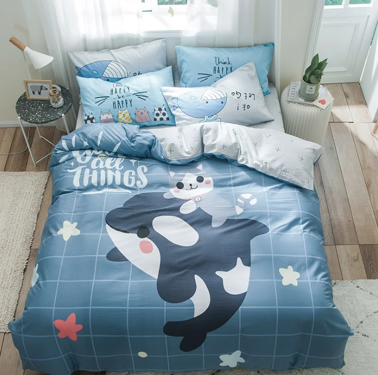 Комплект хлопковой кроватки из 3 предметов, постельное белье для принцессы с рисунком, комплект включает наволочку, простыню, пододеяльник без наполнителя - Цвет: 2