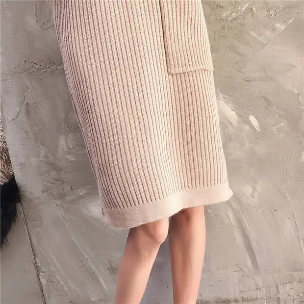 Настоящее пончо Blusas De Inverno Feminina свитер женский 9473-9096 Новинка длинный карман Сетчатое вязаное платье 54-2f, 9 рядов, 2 полки