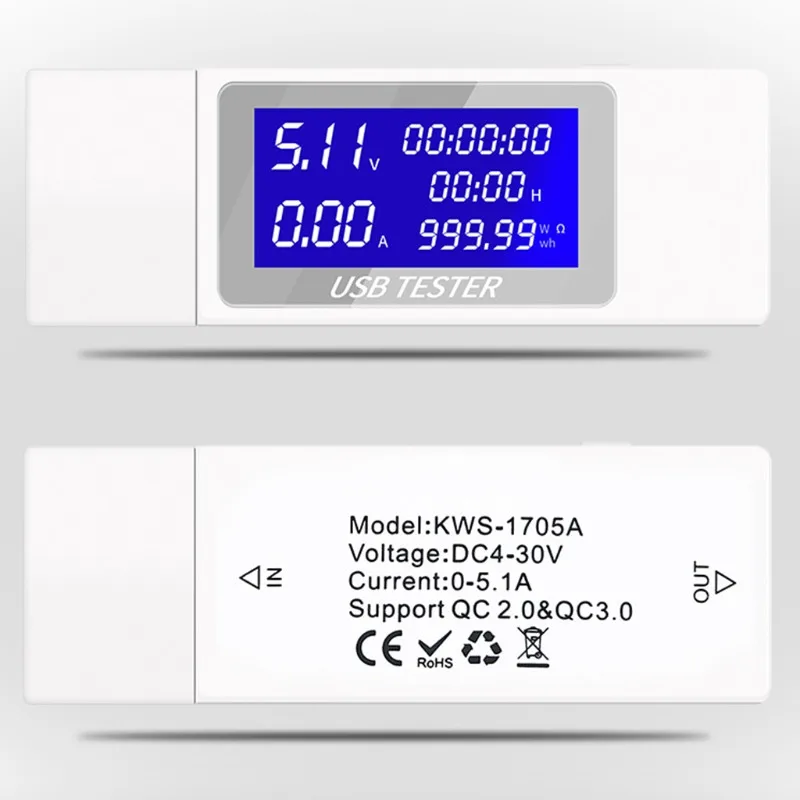 USB Тестер Цифровой вольтметр Ток Напряжение зарядное устройство Емкость детектор индикатор
