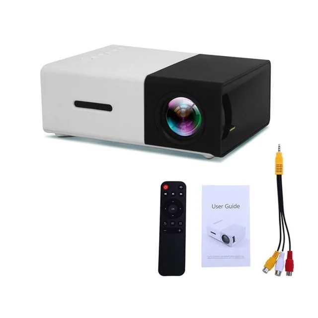 YG300 светодиодный проектор 600 люмен 3,5 мм аудио 320x240 пикселей YG-300 HDMI USB Мини проектор домашний медиаплеер - Цвет: Black