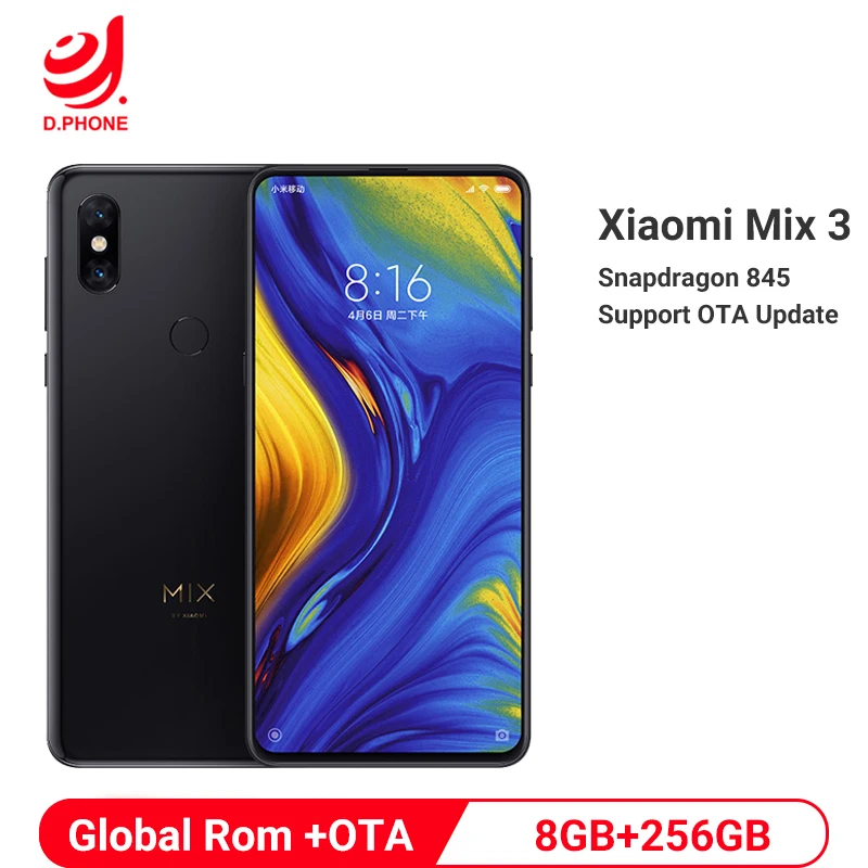 Глобальная Встроенная память Xiaomi mi x 3, 8 ГБ ОЗУ, 256 Гб ПЗУ, Восьмиядерный процессор Snapdragon 845, 24 МП, 6,39 дюйма, полноэкранный беспроводной зарядный мобильный телефон Qi