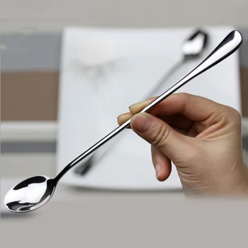 

2x Coffee Latte Spoon Stainless Steel Long Handle Glass Ice Cream Sundae Tea