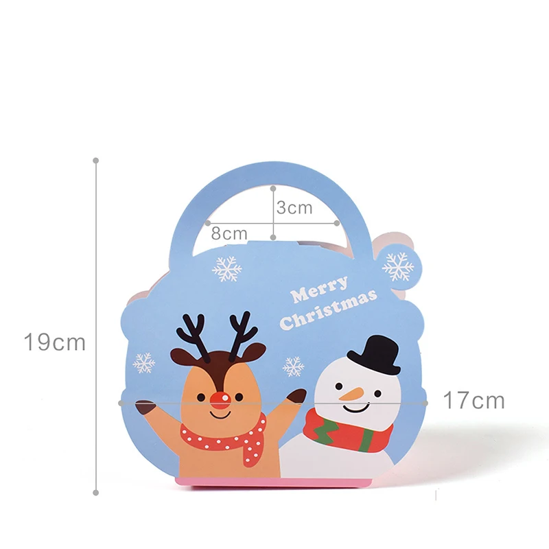 snowman and deer Рождественская коробка для конфет олень и Рождественская елка для гостей, бумажные упаковочные коробки для печенья, подарочные пакеты для рождественской вечеринки, Подарочный декор для детей - Цвет: snowman and deer