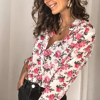 

Floral Print Blouse Shirt Women's Vintage Long Sleeve Fashion Woman Blouses 2020 Womens Tops and Blouses Spring Tops Tunic