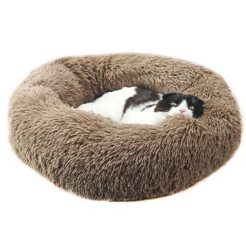 Теплая круглая кровать для домашних животных для маленьких, средних и больших собак и кошек, новинка, хлопковые коврики для собак и кошек, диванные подушки для щенков