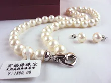 

Artificial farming Real Pearl Necklace 8-11mm Strong Light Less Flaw round Beads Freshwater Cultured Real Pearl Ornament Jewelry