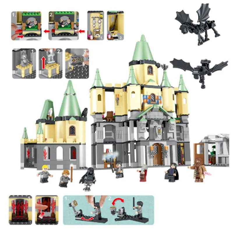 

1034PCS Small Building Blocks Compatible with Legoings Harri Hogwart Castle Potters Toys for children girls boys Gift DIY 39158