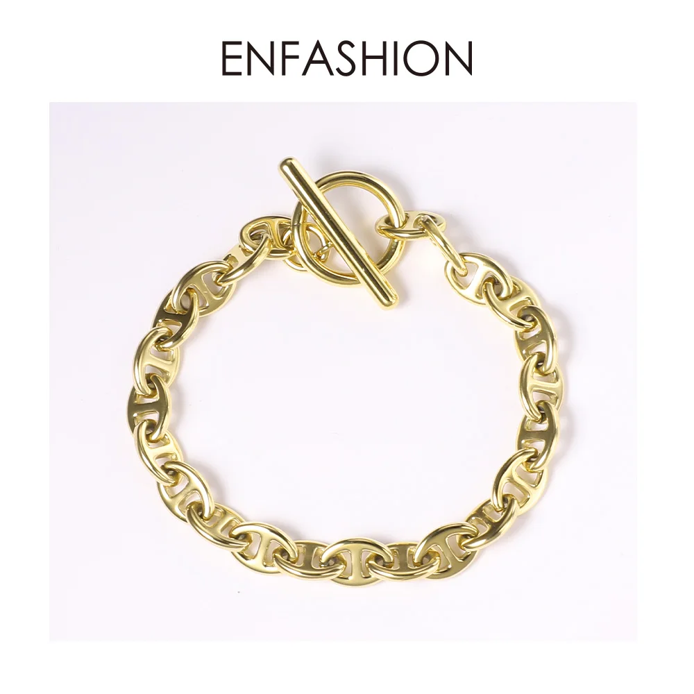 ENFASHION, геометрический, полый браслет для женщин, золотой цвет, нержавеющая сталь, панк браслеты для женщин, модное ювелирное изделие, подарок для друзей, B2046