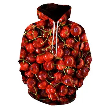 

Leisure 3D printing summer fruit hoodie men's hoodies, red and yellow fruit harajuku pattern pullovers,mens hoodies