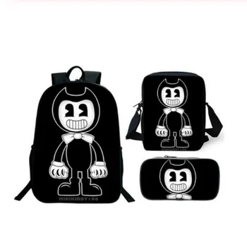 

3Pcs/Set Bendy And The Ink Machine Backpacks Set For Boy Girls Anime Book Bags Sets Laptop Backpacks School Gifts Mochila