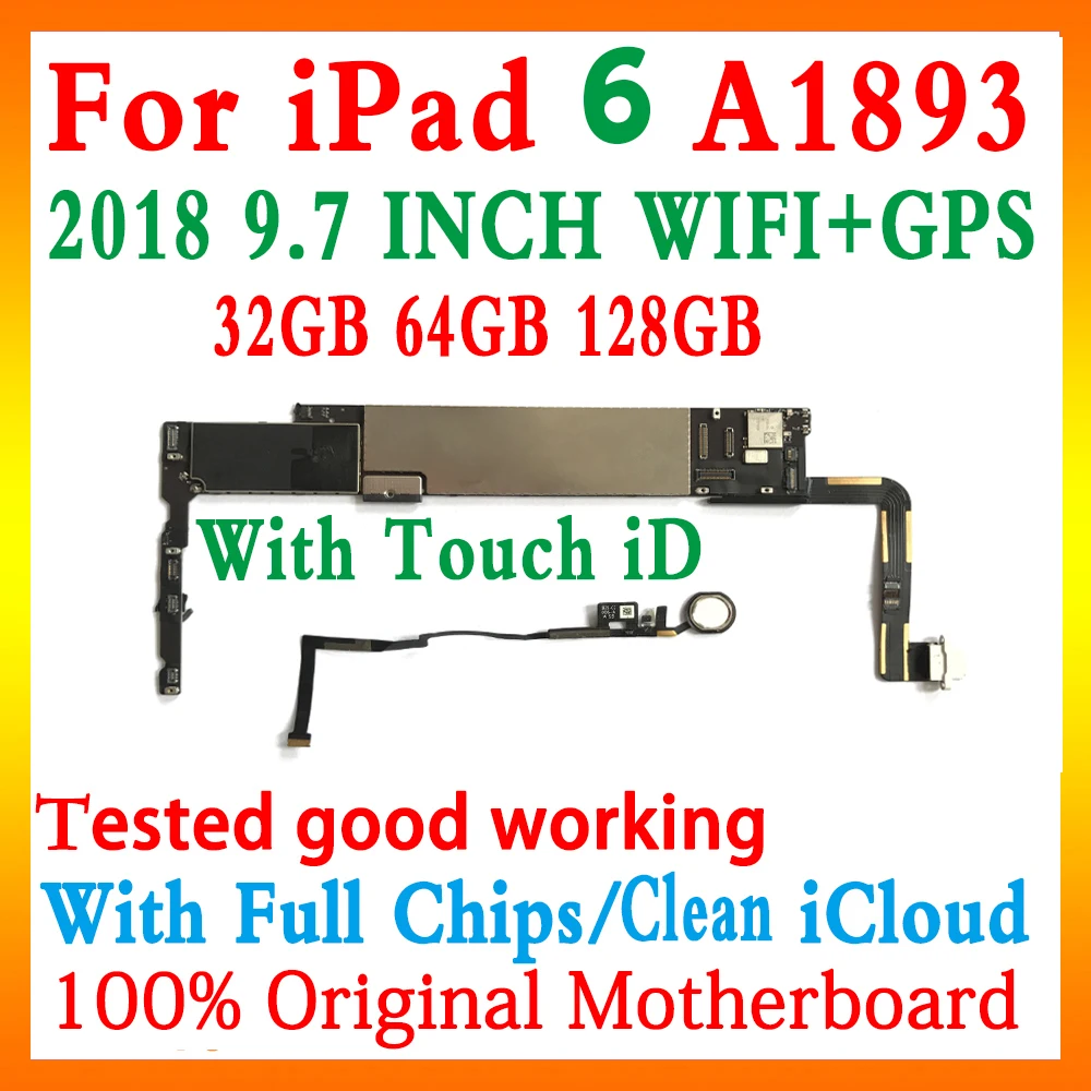 2018 A1893 WiFi и GPS Версия для iPad 6 материнская плата с/без Touch ID разблокирована ipad 9.7&quot