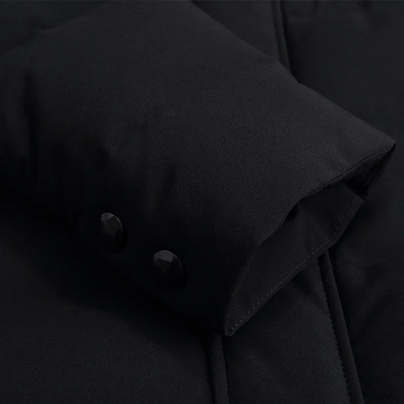 Men's Stand Collar 90 Velvet Down Jacket Business Casual Fur Collar Windproof Jacket Winter Warm Detachable Fur Collar Coat