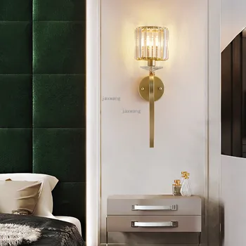 

Nordic Luxury LED Wall Lamps Modern Loft Crystal Wall Lamp Simple Home Decor Sconces Light Fixtures Bedroom Luster Wall Light