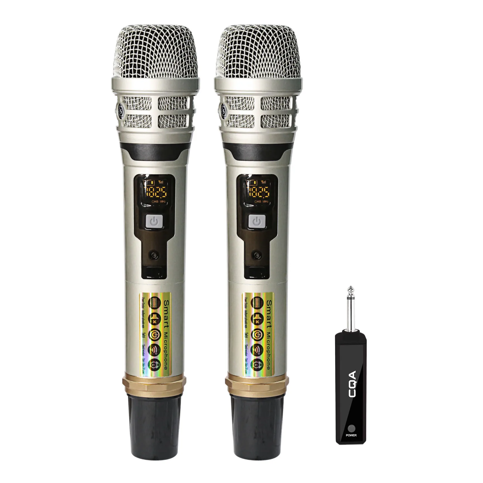 Microfono Karaoke Wireless UHF Con Bluetooth - Set 2 Microfoni Per TV, Feste, DJ - Foto 3