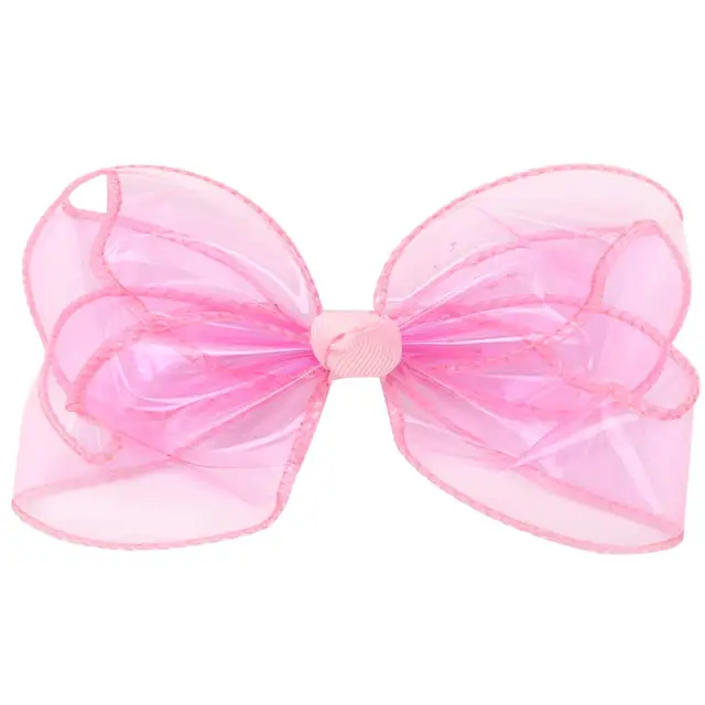 Waterproof Jelly Bows Hair Bows for Girls with Clips Girl Kids Hair accessories Glitter Knot Bows Pool/Swim Bows Solid Hairpins 4in(15)