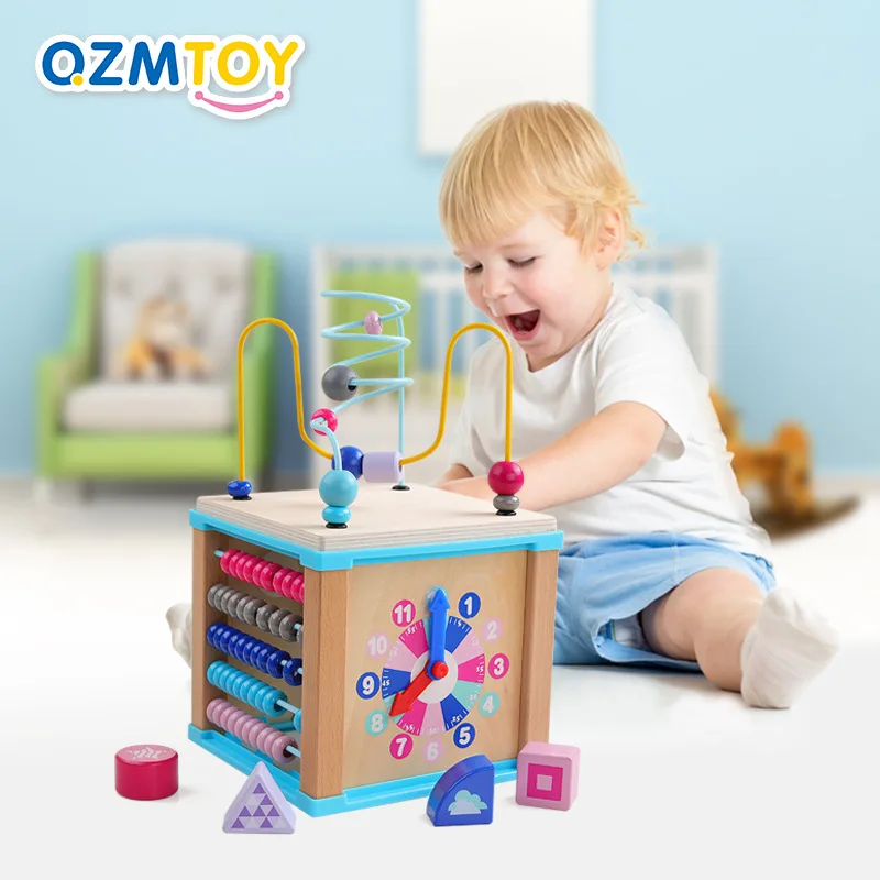 

Children Bead-stringing Toy Treasure Chest Baby Educational Beaded Bracelet Bead-stringing Toy Matching Product Wooden Gear Four