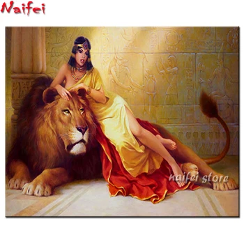 

5D round square diamond embroidery Cleopatra Diy full sets diamond painting mosaic Egypt beauty lion pictures rhinestones art