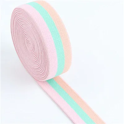 pink green orange Решетки резинки 25 мм полоса эластичная лента для головной убор одежда сумки брюки резиновая тесьма DIY Швейные аксессуары - Цвет: pink green orange