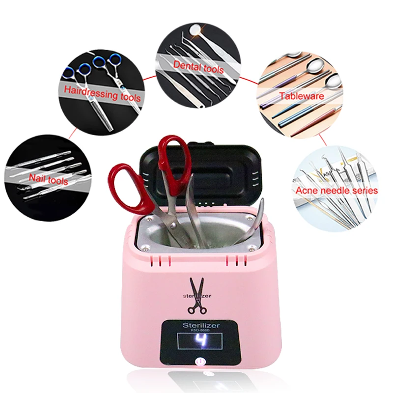 

High Temperature Tool Sterilizer Metal Tools Disinfection Box With 1 Bag Free Glass Balls Nail Art Manicure Sterilizer Machine